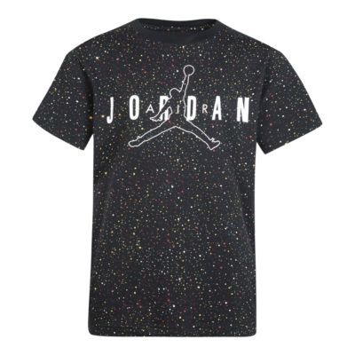 Air Jordan Schweiz Boys'color Mix Speckle All Over Print T Shirt Schwarz